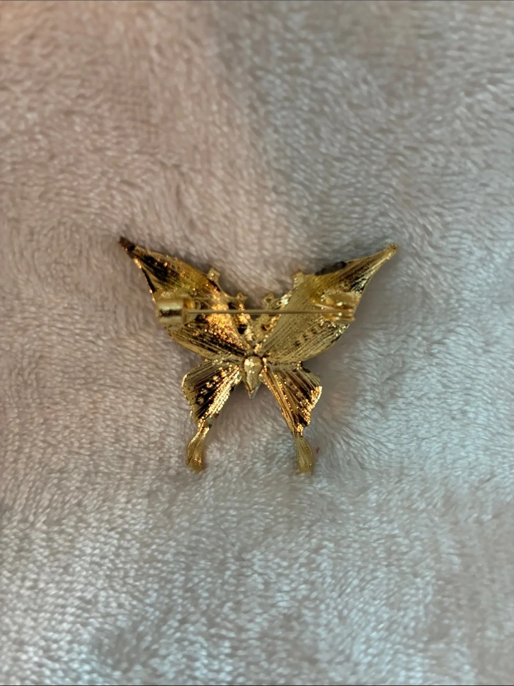 Black and Gold Butterfly Crystal Brooch